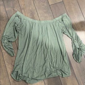 ruched off the shoulder top